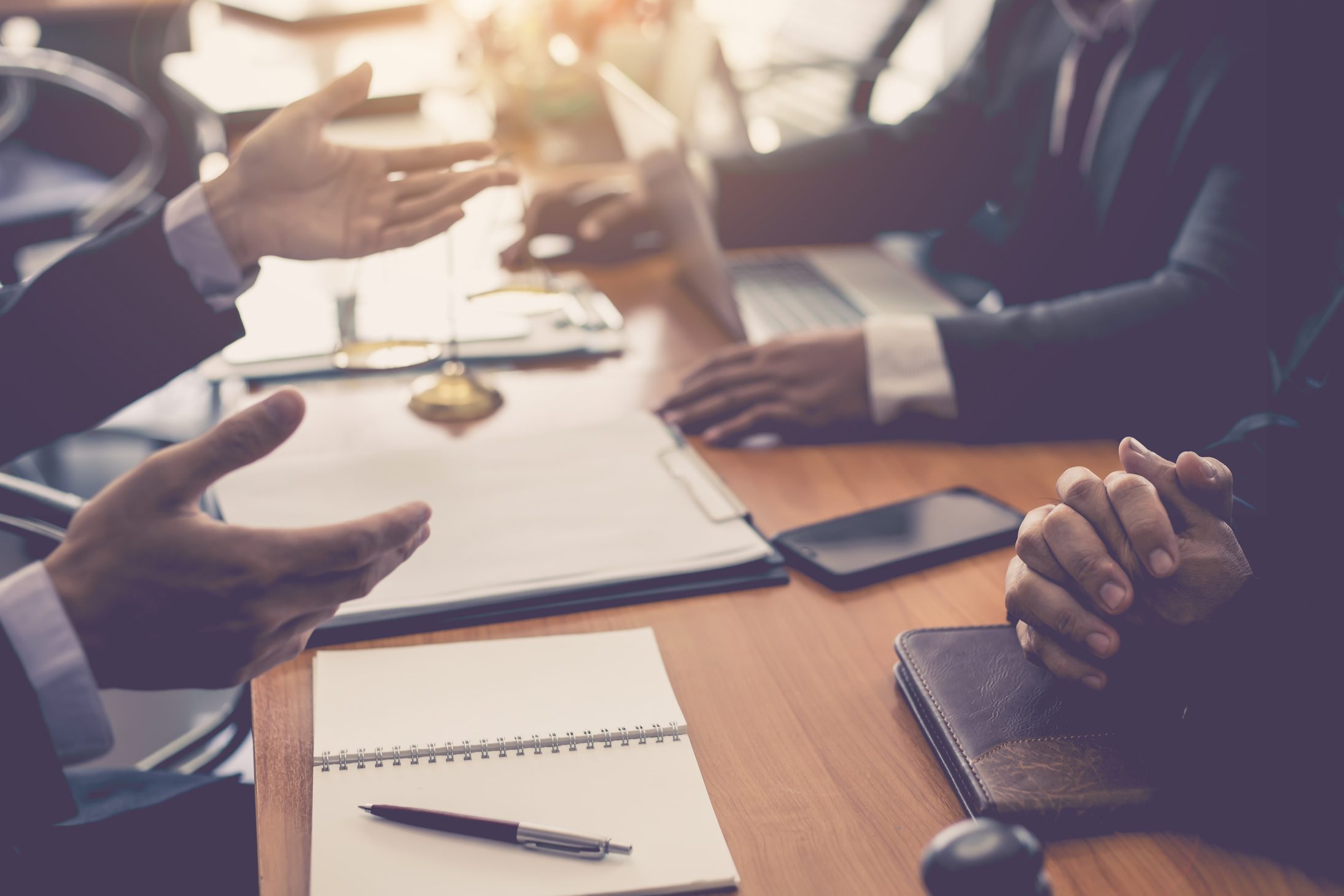 Business Lawyer Team. Working Together of Lawyer in the Meeting.