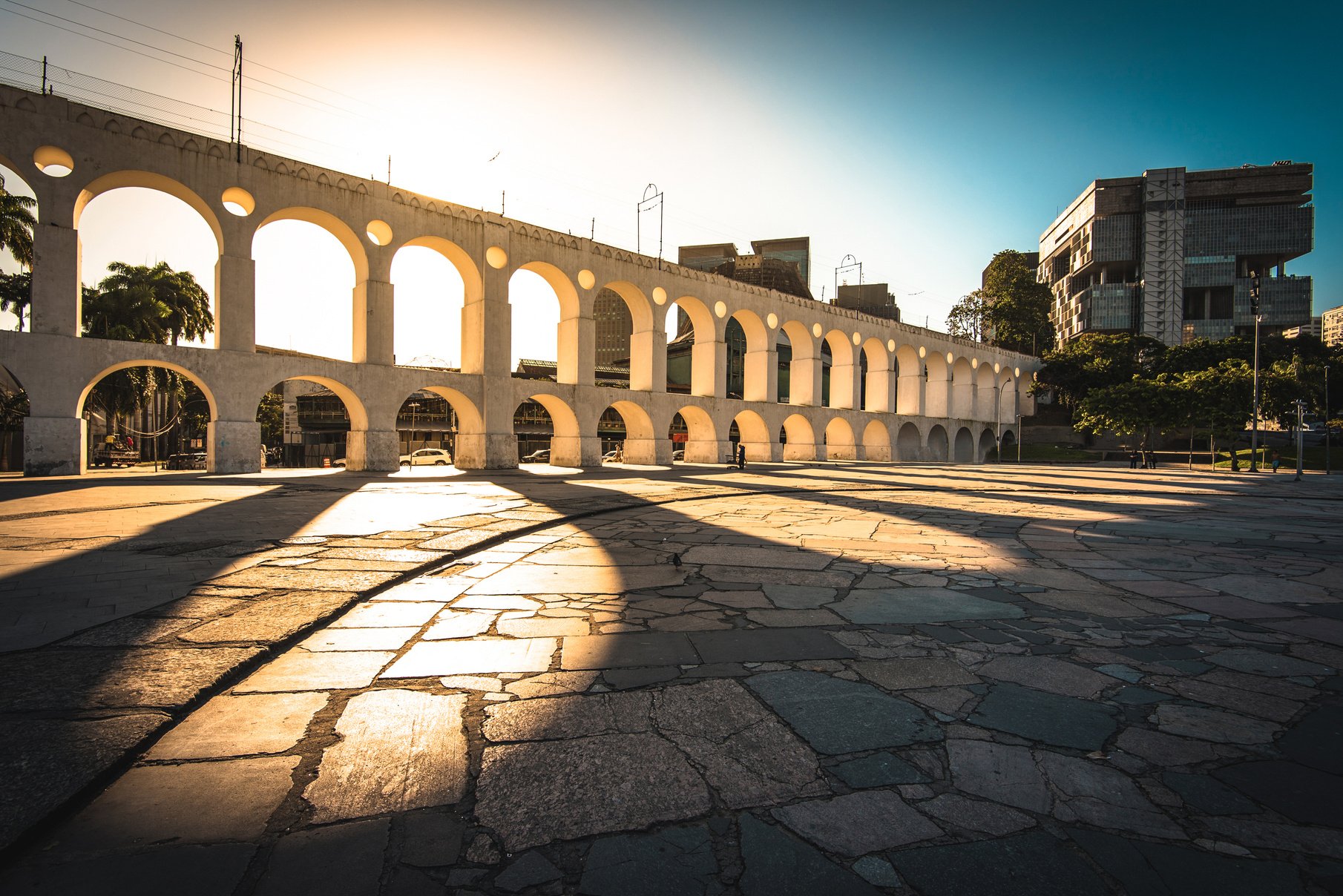 Famous Lapa Arch in Rio de Janeiro